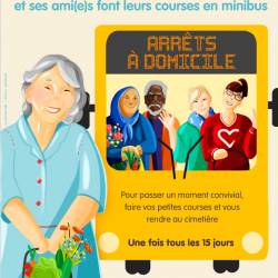 Courses et cimetière en minibus