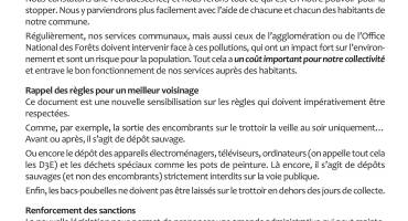 Lettre d'information Dépôts sauvages 21/12/2020