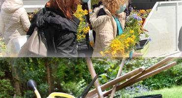 Distribution de fleurs & atelier "entretenir leurs outils de jardinage"