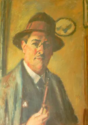 Charles Guérin • Autoportrait à la pipe