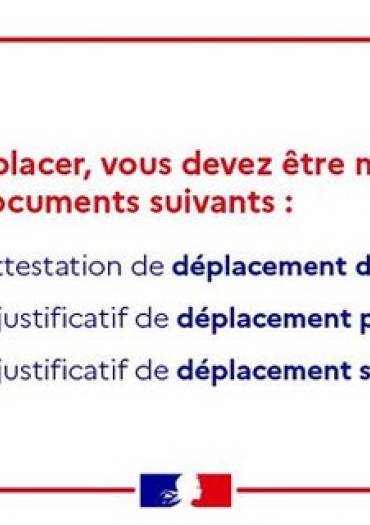 Attestation pour vous déplacer Oct 2020