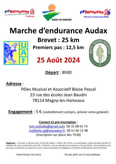 Affiche Audax 2024