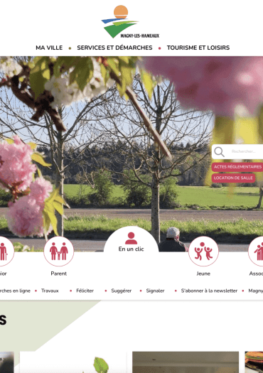 Page de garde du site internet de la Ville de Magny-les-Hameaux