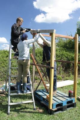 Une de nos actions : construction de toilettes sèches