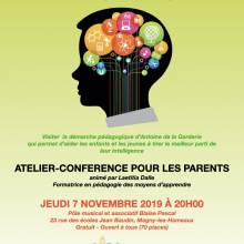 Flyer conférence "Comment apprendre et réussir" - 7 novembre 2019