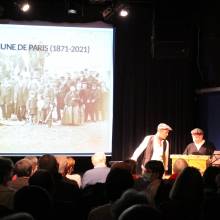 Riton la manivelle et Philippe Luez à l'occasion de la commémoration de la commune