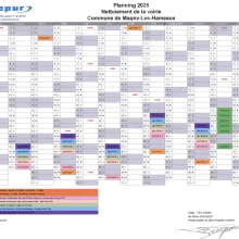 Calendrier de nettoyage des rues 2025