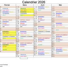 Détail des rotations du bus PMI - Janvier à juin 2026
