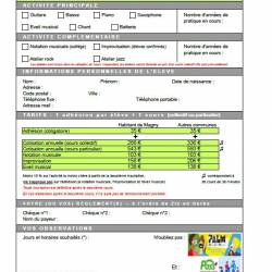 Fiche d'inscription